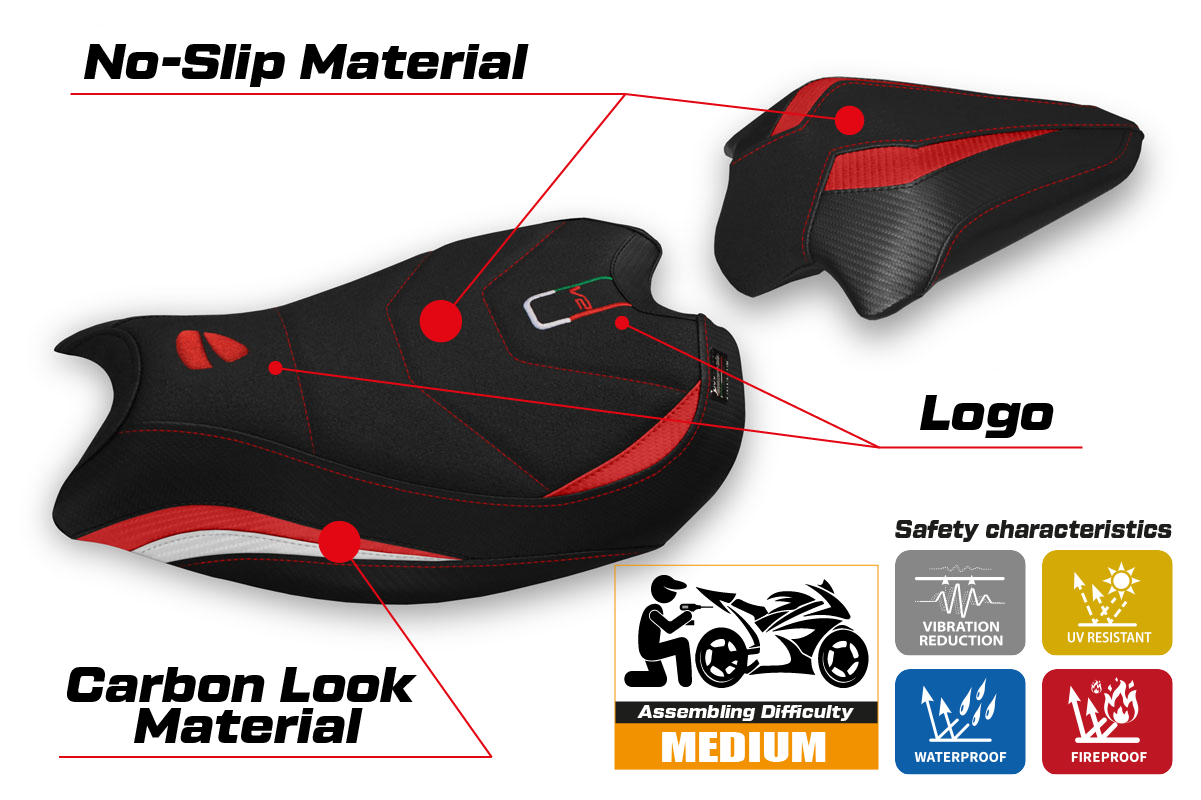 Yhteensopiva istuinpäällinen - Ducati Panigale V2 2020-2024 - mod Galati Ultragrip