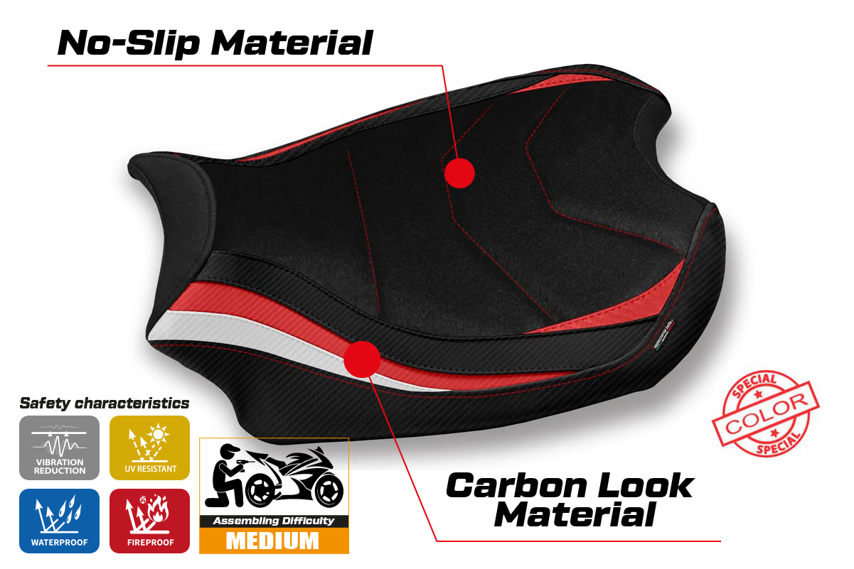 Yhteensopiva istuinpäällinen - Ducati Panigale V4 2018-2024 - mod Smila Ultragrip