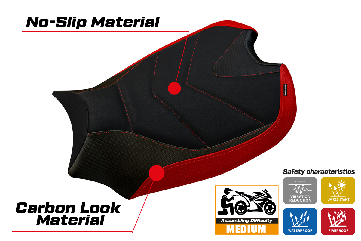 Yhteensopiva istuinpäällinen - Ducati Panigale V4 2018-2024 - mod Wanaka 1 Ultragrip