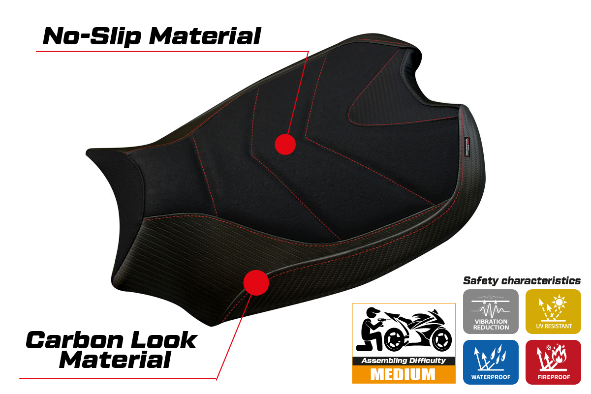 Yhteensopiva istuinpäällinen - Ducati Panigale V4 2018-2024 - mod Wanaka 1 Ultragrip