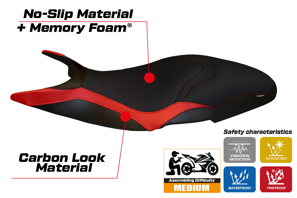 Yhteensopiva istuinpäällinen - Ducati Super Sport 2017-2024 - mod Pistoia 3 Comfort System