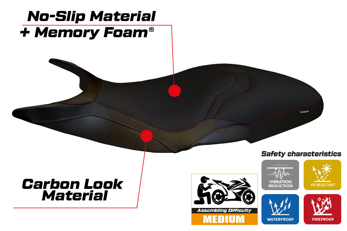 Yhteensopiva istuinpäällinen - Ducati Super Sport 2017-2024 - mod Pistoia 3 Comfort System