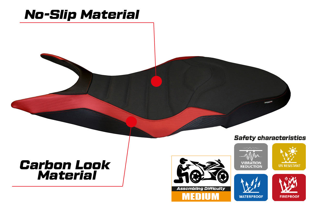 Yhteensopiva istuinpäällinen - Ducati Super Sport 2017-2024 - mod Pistoia 1 Ultragrip