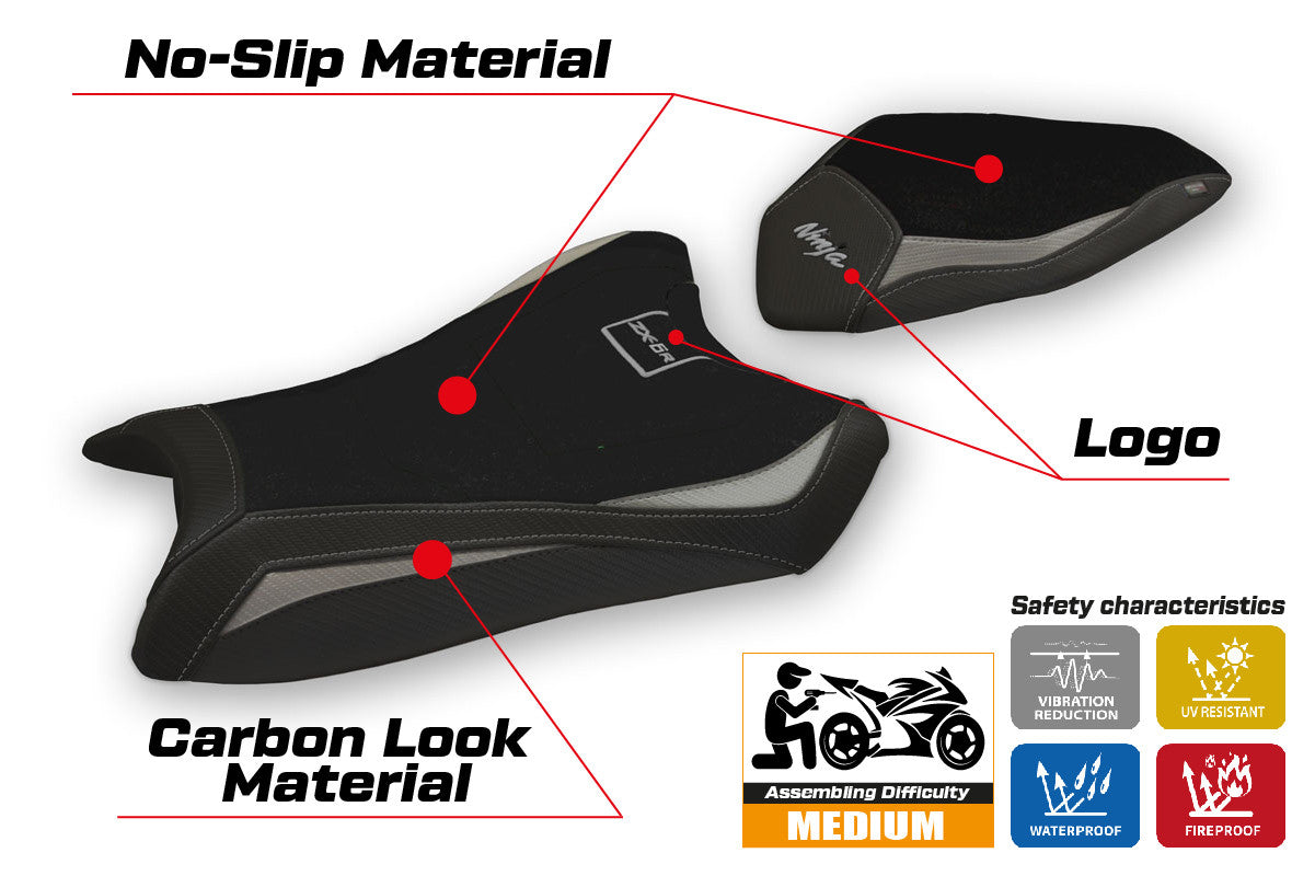 Yhteensopiva istuinpäällinen - Kawasaki Ninja ZX 6 R 2019-2025 - mod Gaviao