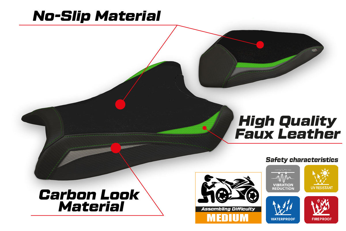 Yhteensopiva istuinpäällinen - Kawasaki Ninja ZX 6 R 2019-2025 - mod Gaviao Special Color