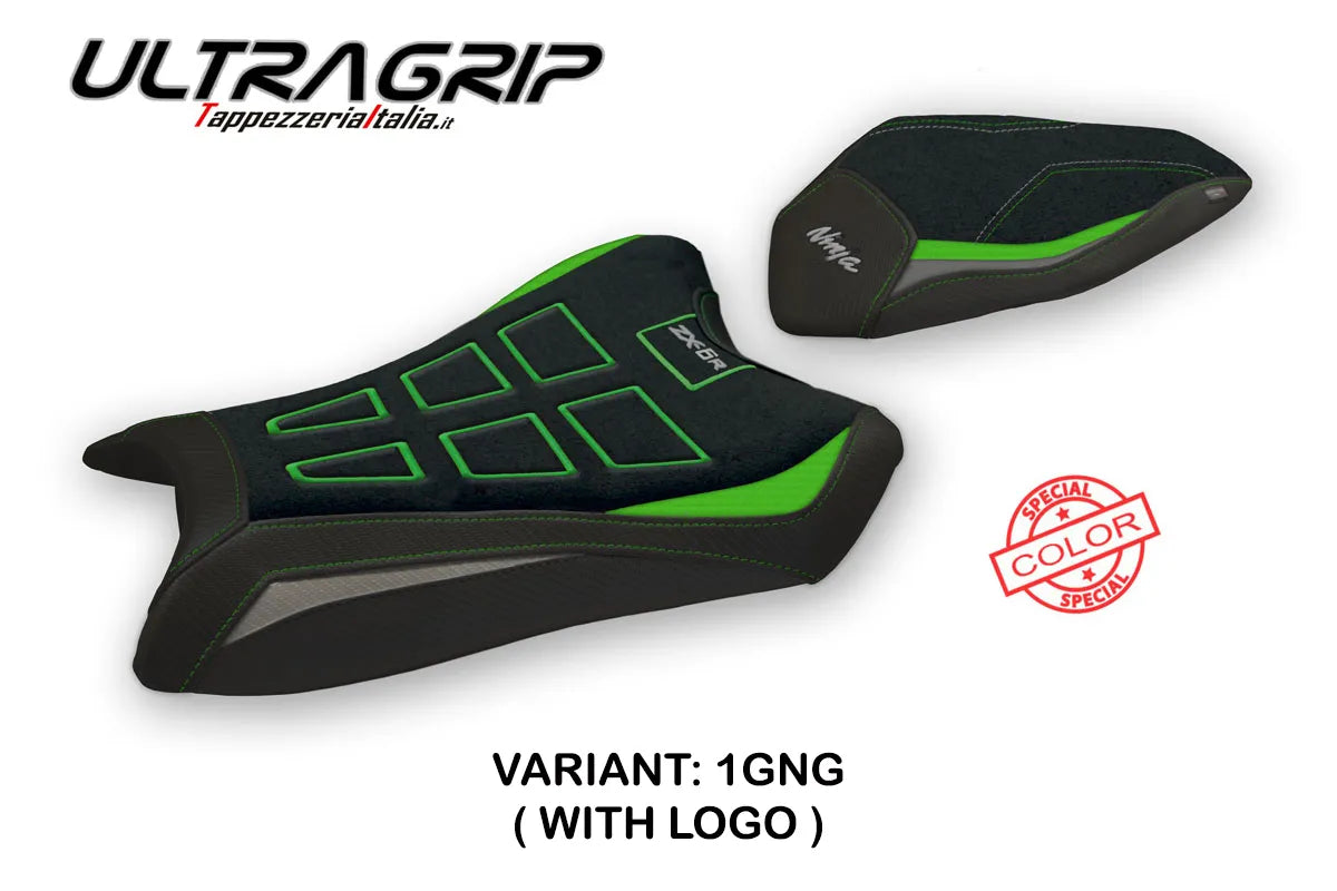 Yhteensopiva istuinpäällinen - Kawasaki Ninja ZX 6 R 2019-2025 - mod Nelas Special Color Ultragrip