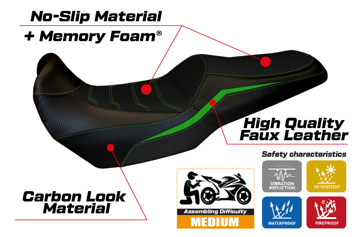 Yhteensopiva istuinpäällinen - Kawasaki Versys 1000 2019-2024 - mod Elvas Comfort System