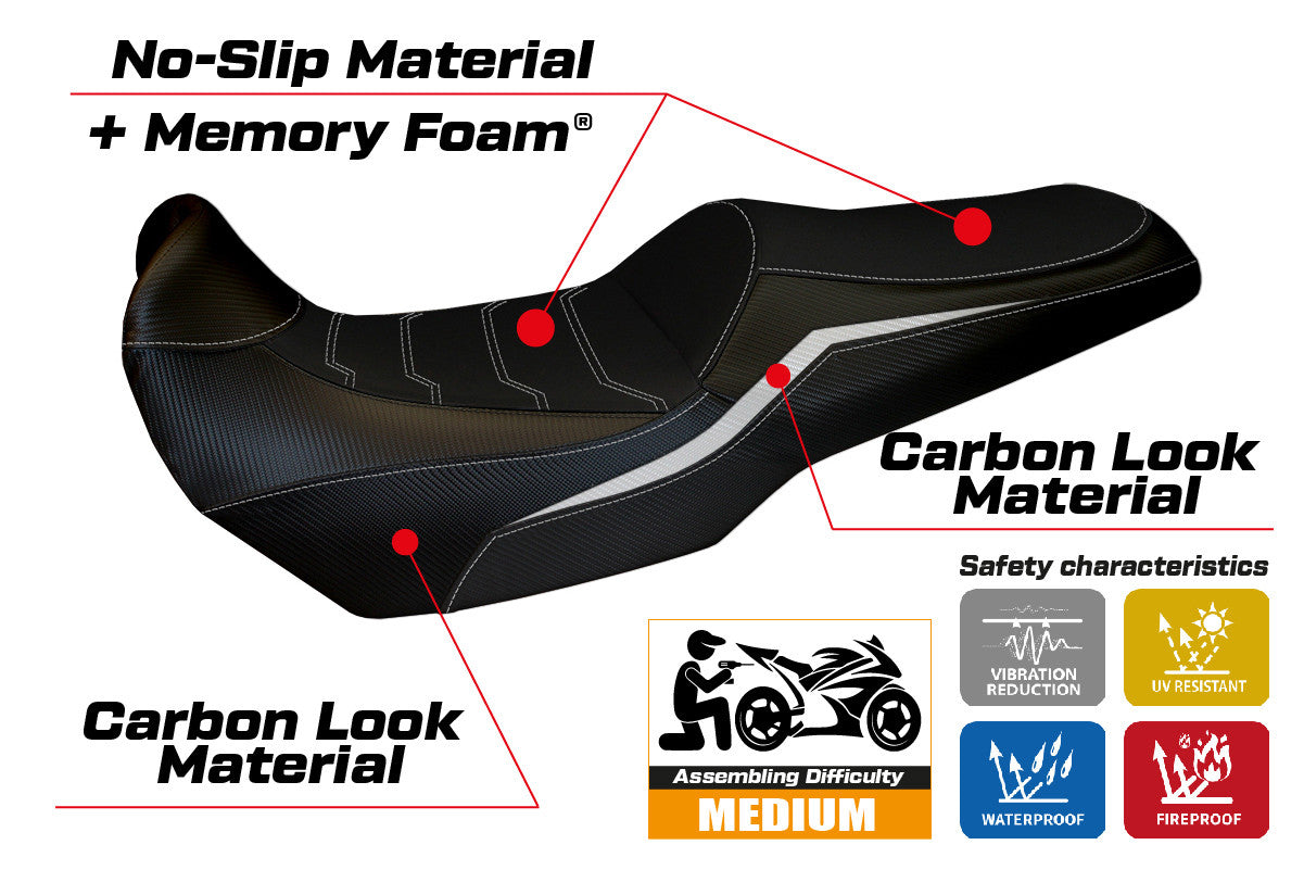 Yhteensopiva istuinpäällinen - Kawasaki Versys 1000 2019-2024 - mod Elvas Comfort System