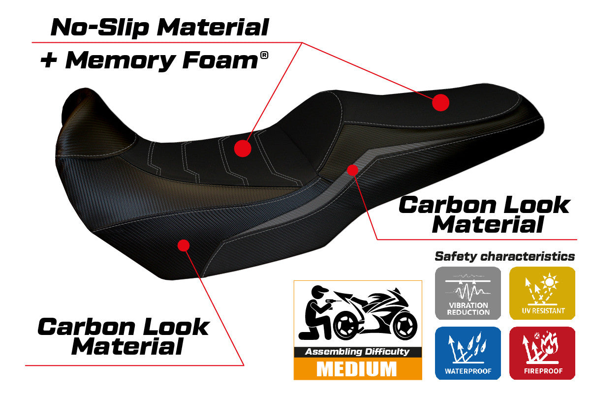 Yhteensopiva istuinpäällinen - Kawasaki Versys 1000 2019-2024 - mod Elvas Comfort System