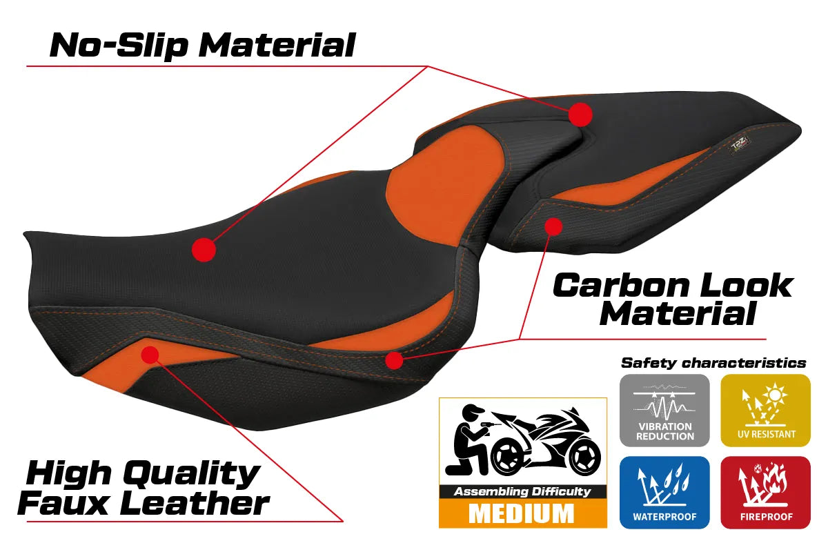 Yhteensopiva istuinpäällinen - Kawasaki Z 1000 2014 - 2021 - mod Mellby 1