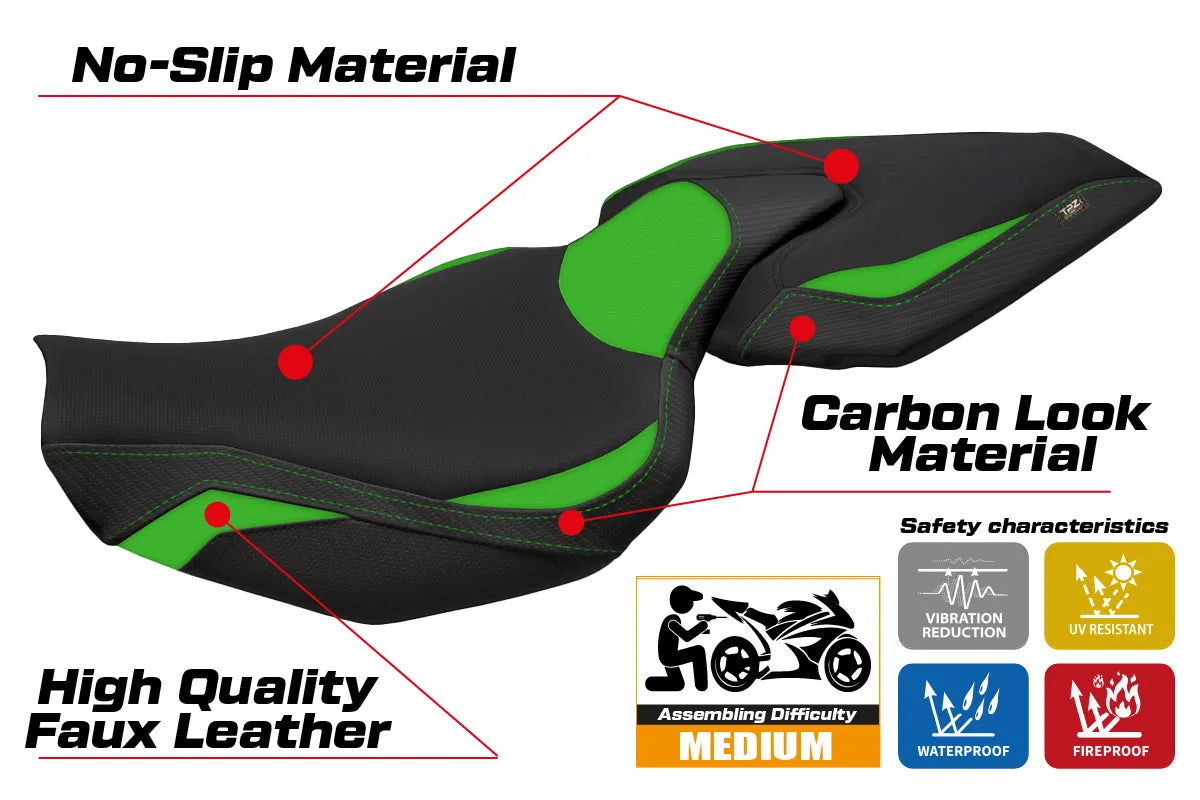 Yhteensopiva istuinpäällinen - Kawasaki Z 1000 2014 - 2021 - mod Mellby 1