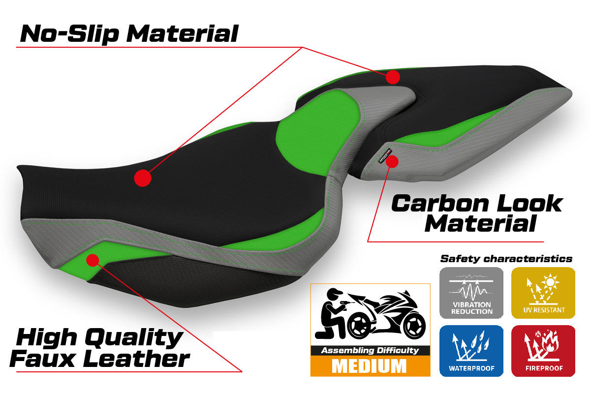 Yhteensopiva istuinpäällinen - Kawasaki Z 1000 2014 - 2021 - mod Mellby Special Color