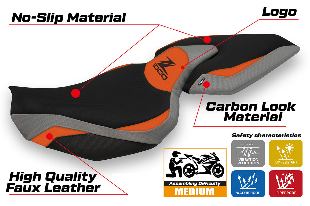 Yhteensopiva istuinpäällinen - Kawasaki Z 1000 2014 - 2021 - mod Mellby Special Color