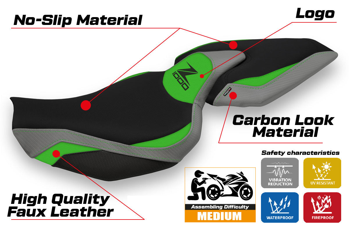 Yhteensopiva istuinpäällinen - Kawasaki Z 1000 2014 - 2021 - mod Mellby Special Color