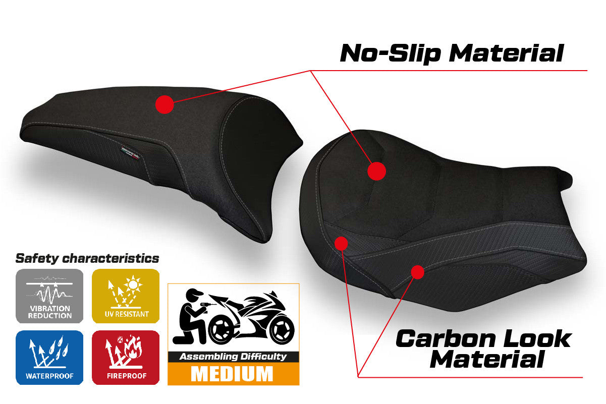 Yhteensopiva istuinpäällinen - Kawasaki Z 650 2017-2025 - Scopeti 1 Ultragrip -modifikaatio