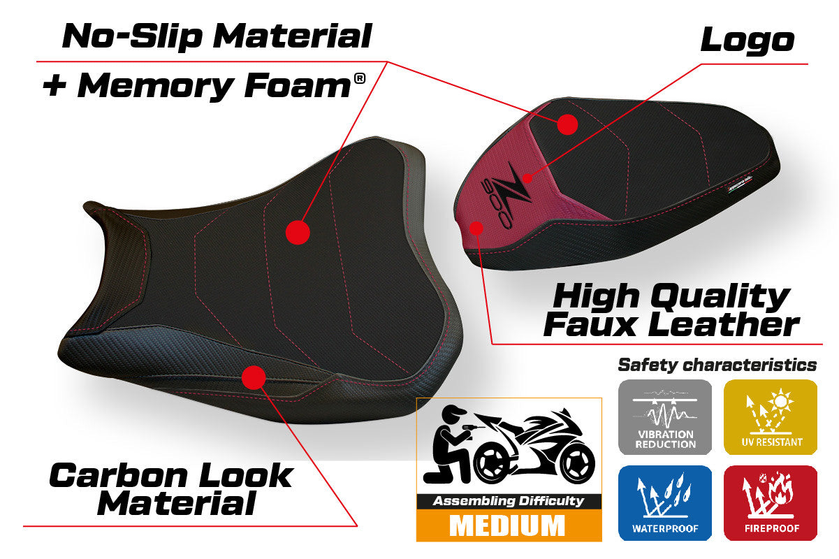 Yhteensopiva istuinpäällinen - Kawasaki Z 900 2017-2024 - mod Bran 3 Comfort System