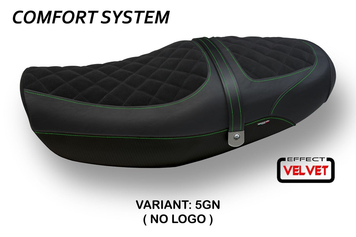 Yhteensopiva istuinpäällinen - Kawasaki Z 900 RS 2018-2025 - mod Natal Total Black Velvet Comfort System
