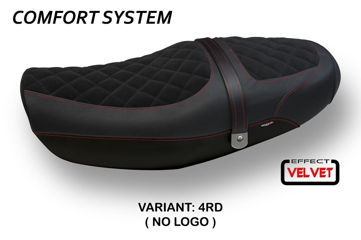 Yhteensopiva istuinpäällinen - Kawasaki Z 900 RS 2018-2025 - mod Natal Total Black Velvet Comfort System