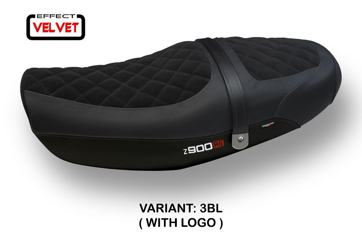 Yhteensopiva istuinpäällinen - Kawasaki Z 900 RS 2018-2025 - mod Natal Total Black Velvet