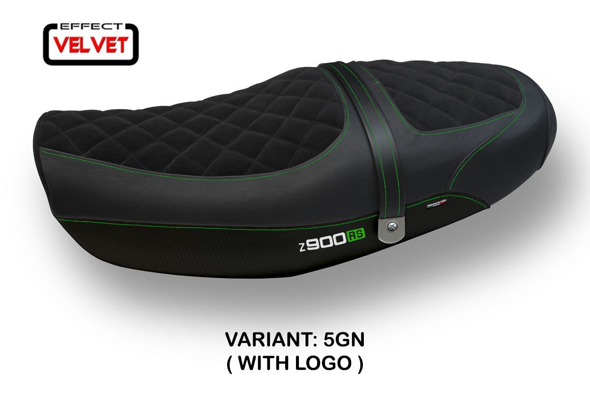 Yhteensopiva istuinpäällinen - Kawasaki Z 900 RS 2018-2025 - mod Natal Total Black Velvet