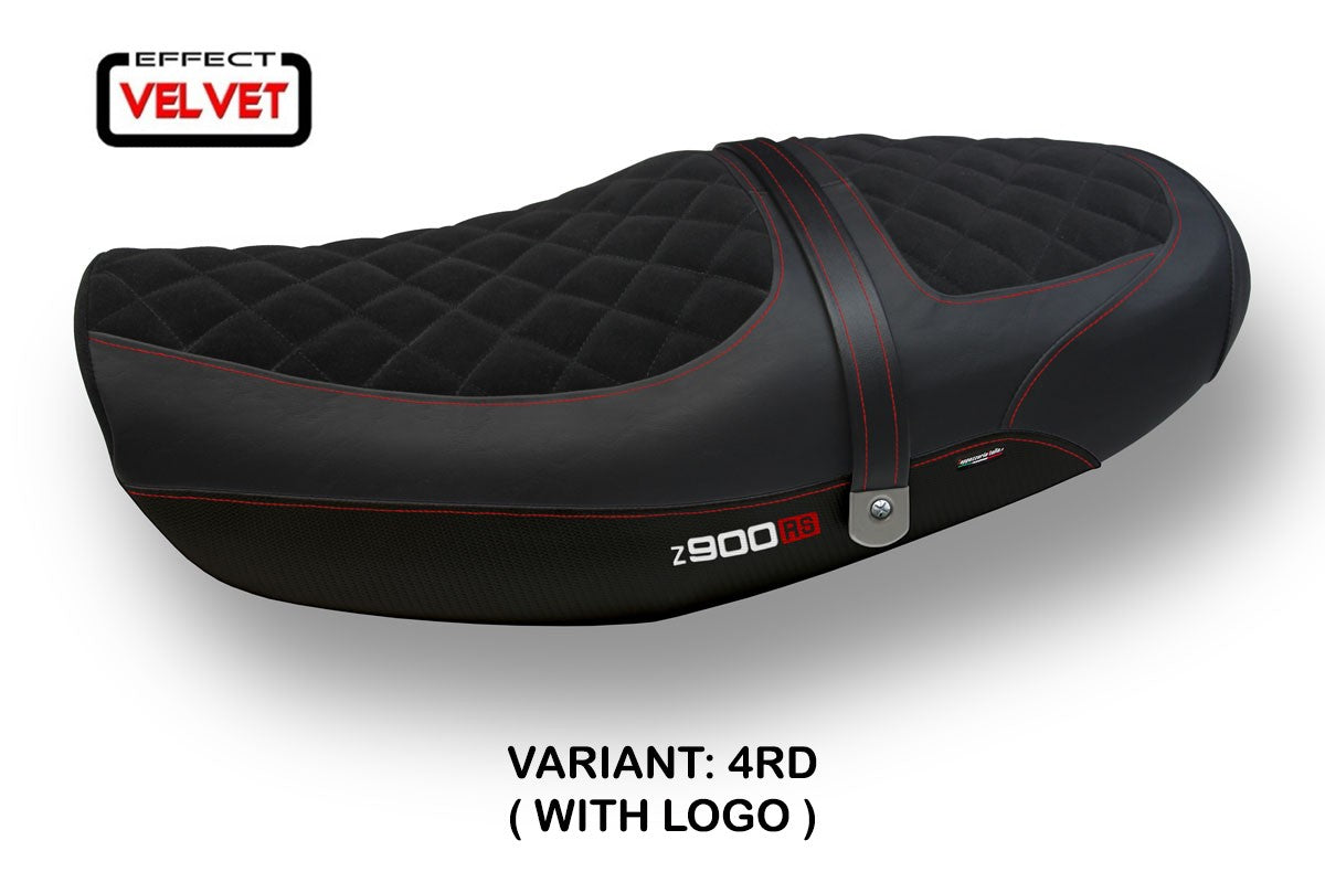 Yhteensopiva istuinpäällinen - Kawasaki Z 900 RS 2018-2025 - mod Natal Total Black Velvet