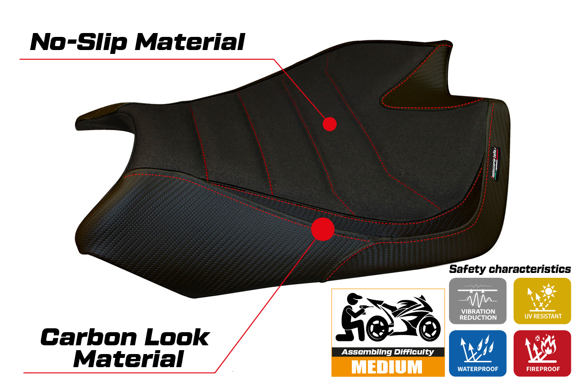 Yhteensopiva istuinpäällinen - Aprilia RSV4 2009-2020 - Barrie Ultragrip -modifikaatio