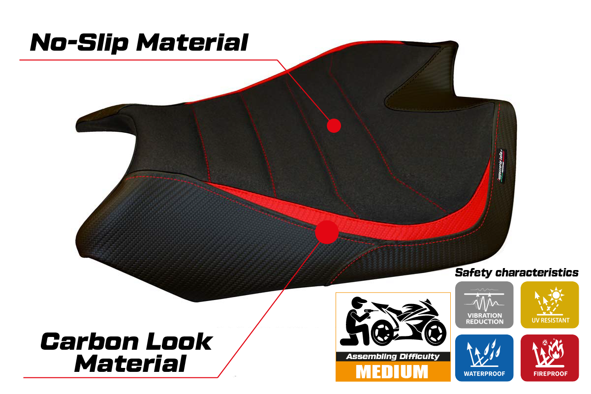 Yhteensopiva istuinpäällinen - Aprilia RSV4 2009-2020 - Barrie Ultragrip -modifikaatio