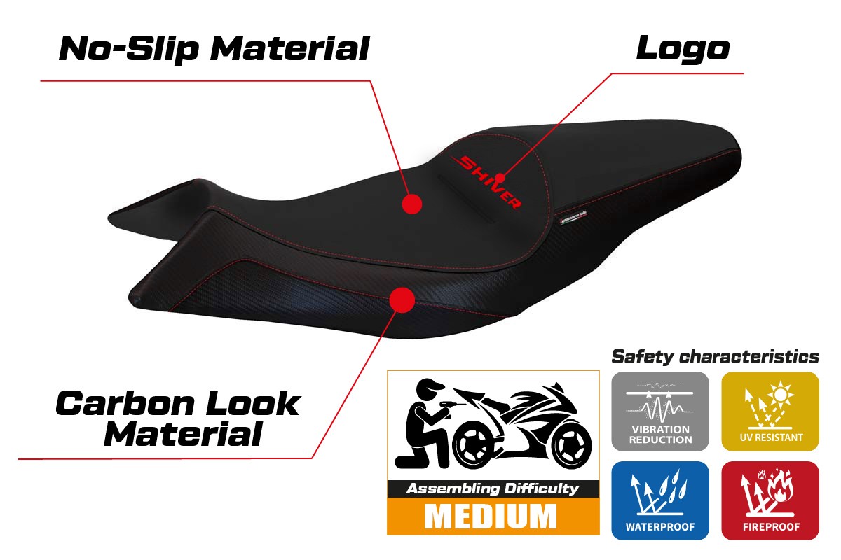 Yhteensopiva istuinpäällinen - Aprilia Shiver 2010-2020 - mod Asti 1