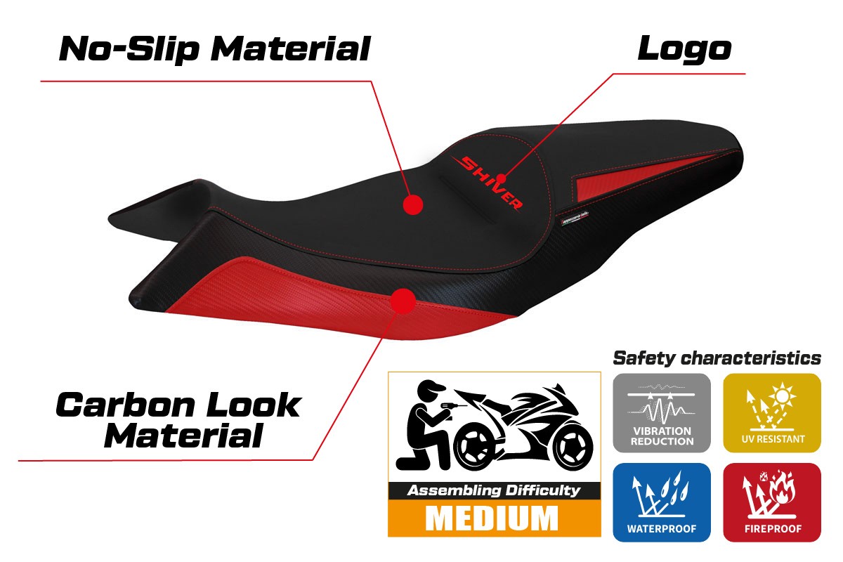 Yhteensopiva istuinpäällinen - Aprilia Shiver 2010-2020 - mod Asti 1