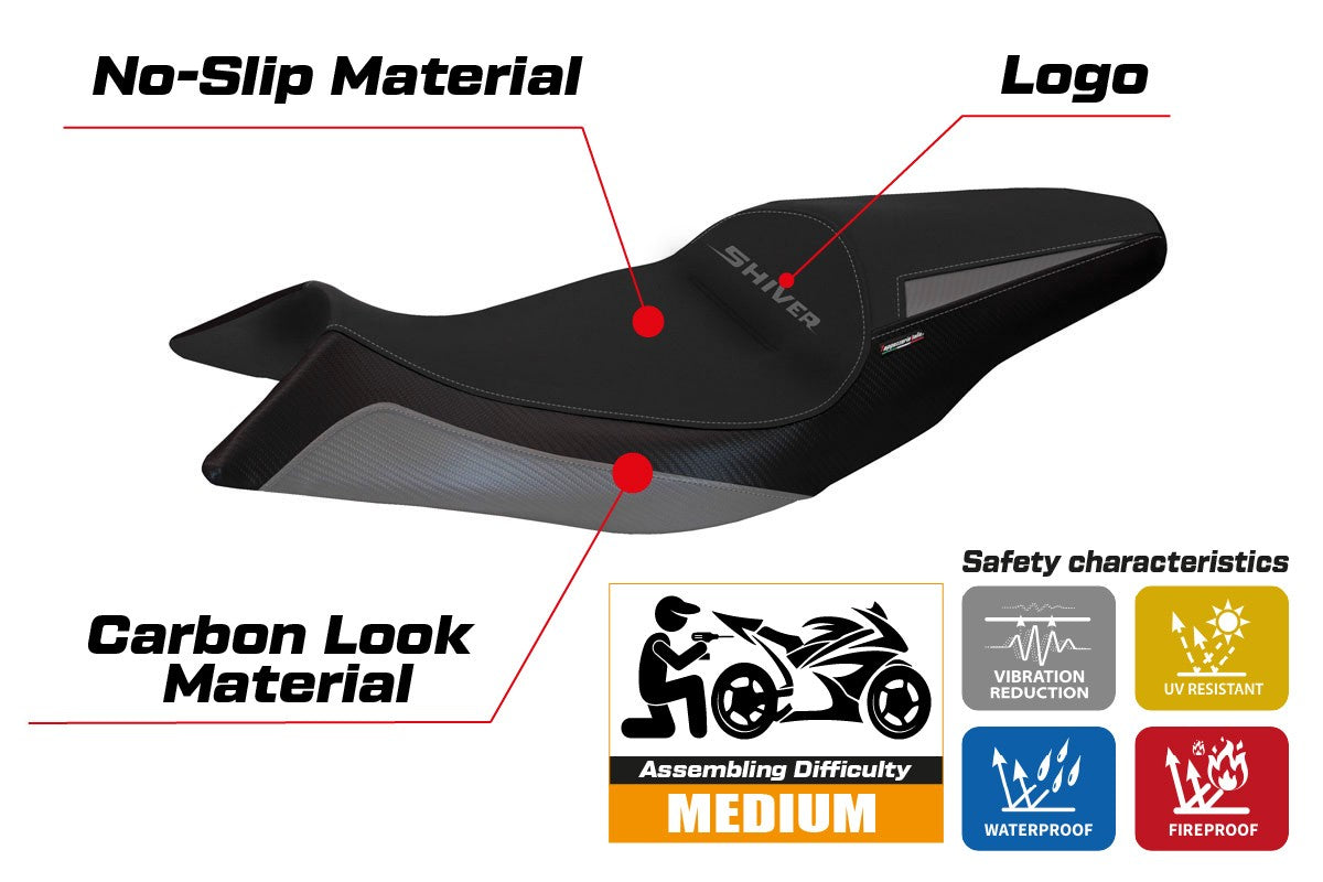 Yhteensopiva istuinpäällinen - Aprilia Shiver 2010-2020 - mod Asti 1
