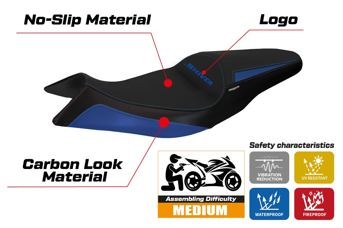Yhteensopiva istuinpäällinen - Aprilia Shiver 2010-2020 - mod Asti 1