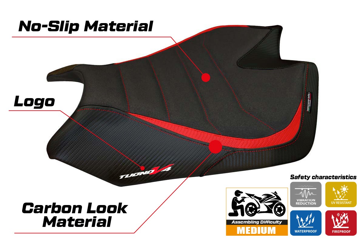 Yhteensopiva istuinpäällinen - Aprilia Tuono V4 2011-2020 - Tanami Ultragrip -modifikaatio