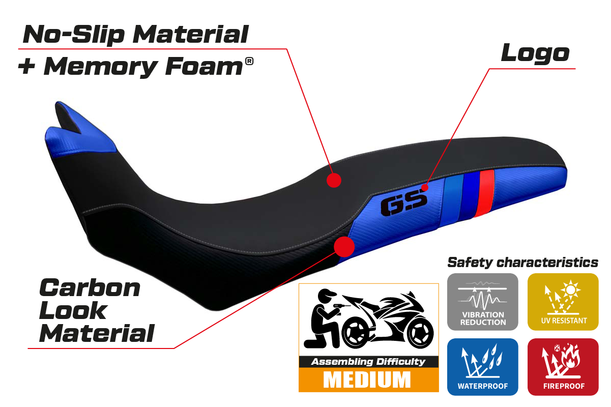 Yhteensopiva istuinpäällinen - BMW F 700/800 GS 2008 - 2018 - mod Barone Anniversary Comfort System