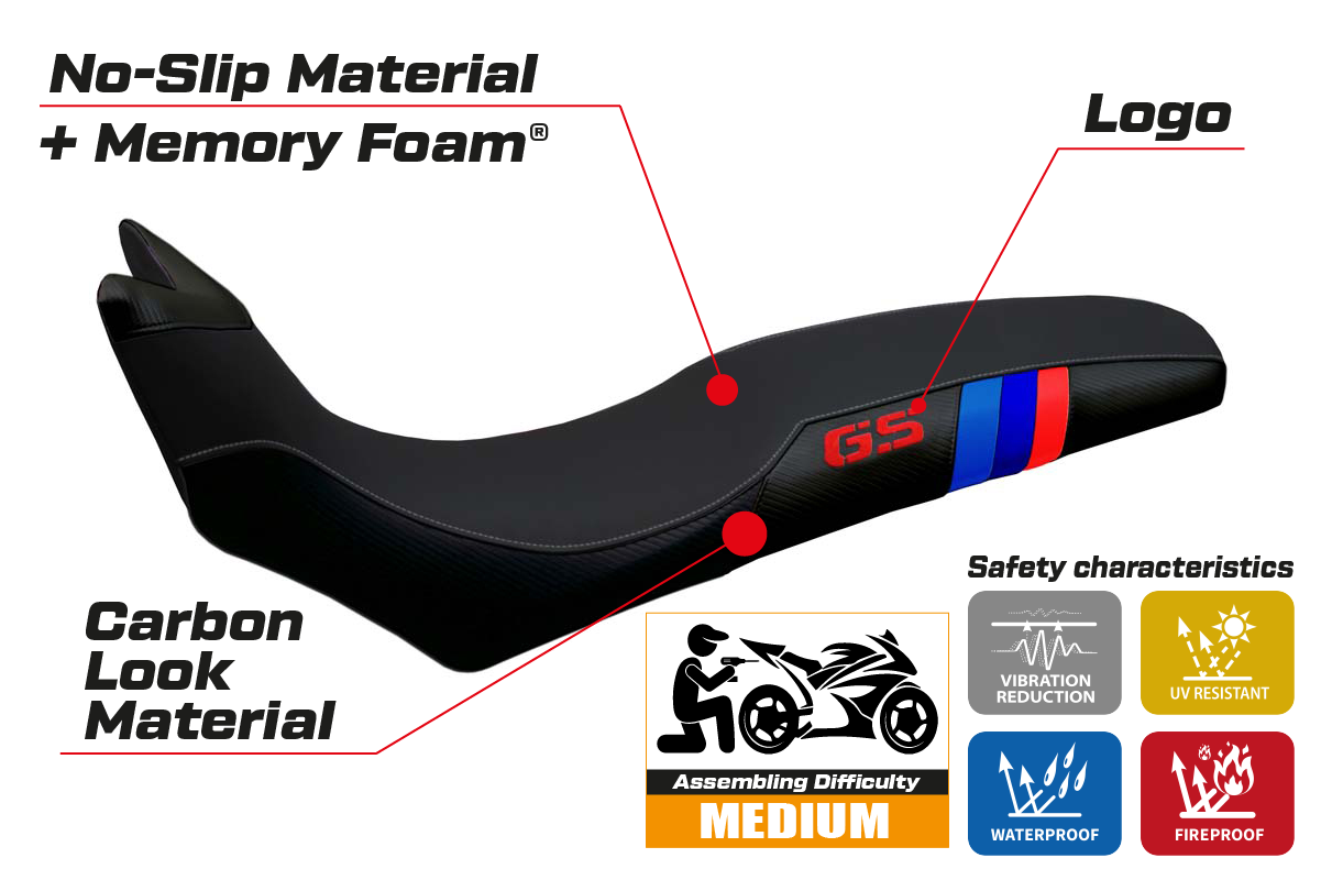 Yhteensopiva istuinpäällinen - BMW F 700/800 GS 2008 - 2018 - mod Barone Anniversary Comfort System