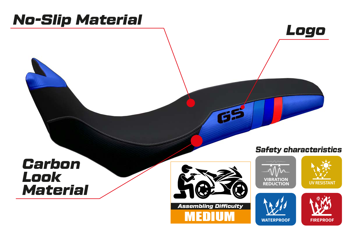 Yhteensopiva istuinpäällinen - BMW F 700/800 GS 2008 - 2018 - Barone Anniversary -modifikaatio