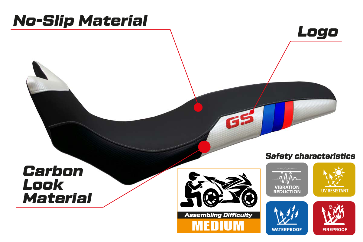 Yhteensopiva istuinpäällinen - BMW F 700/800 GS 2008 - 2018 - Barone Anniversary -modifikaatio