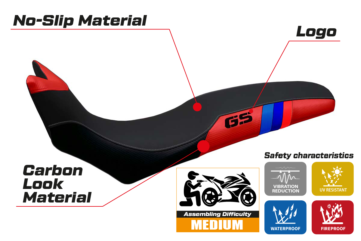 Yhteensopiva istuinpäällinen - BMW F 700/800 GS 2008 - 2018 - Barone Anniversary -modifikaatio