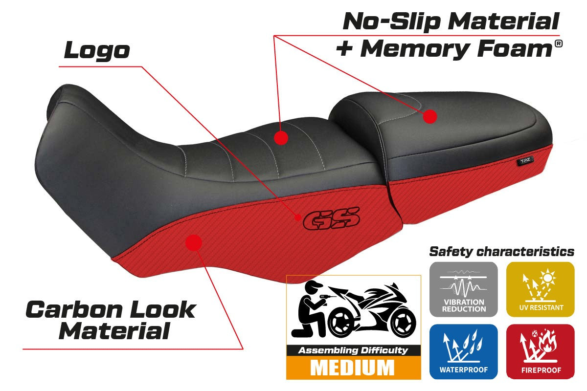 Yhteensopiva istuinpäällinen - BMW R 1100/1150 GS 1994-2003 - mod Firenze Carbon Color Comfort System