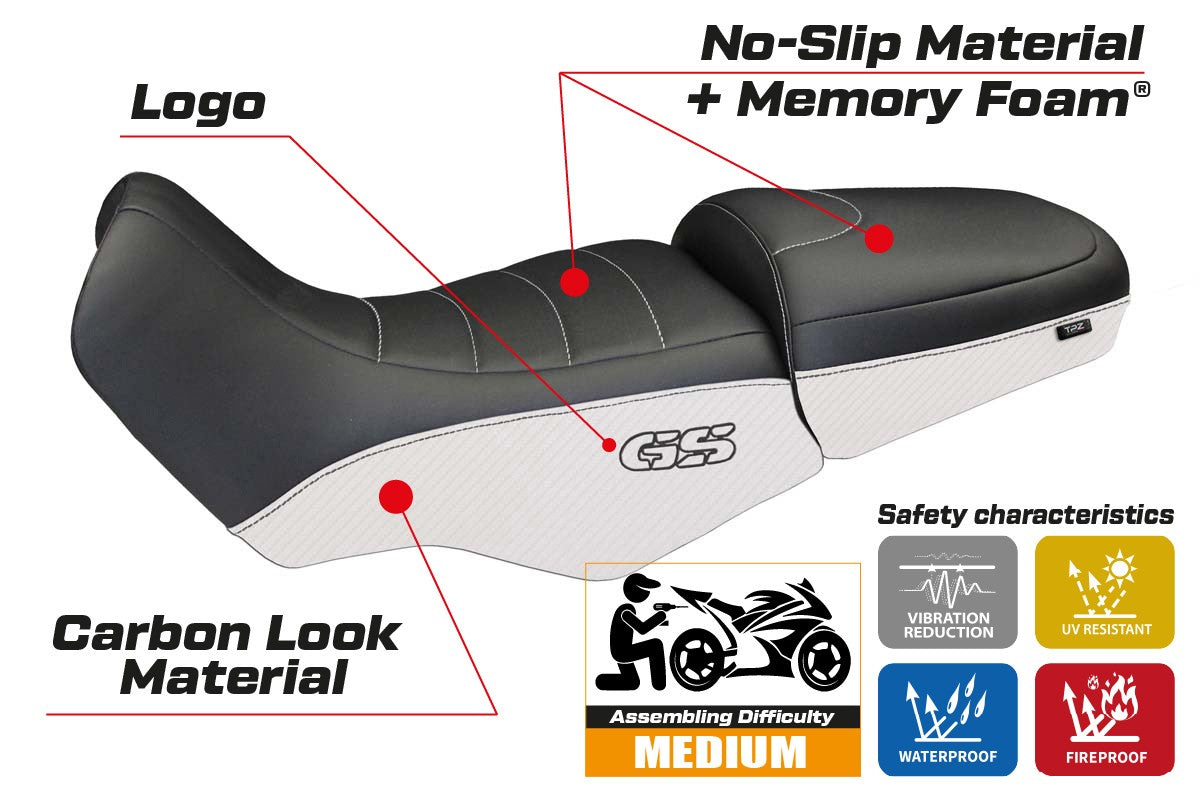 Yhteensopiva istuinpäällinen - BMW R 1100/1150 GS 1994-2003 - mod Firenze Carbon Color Comfort System