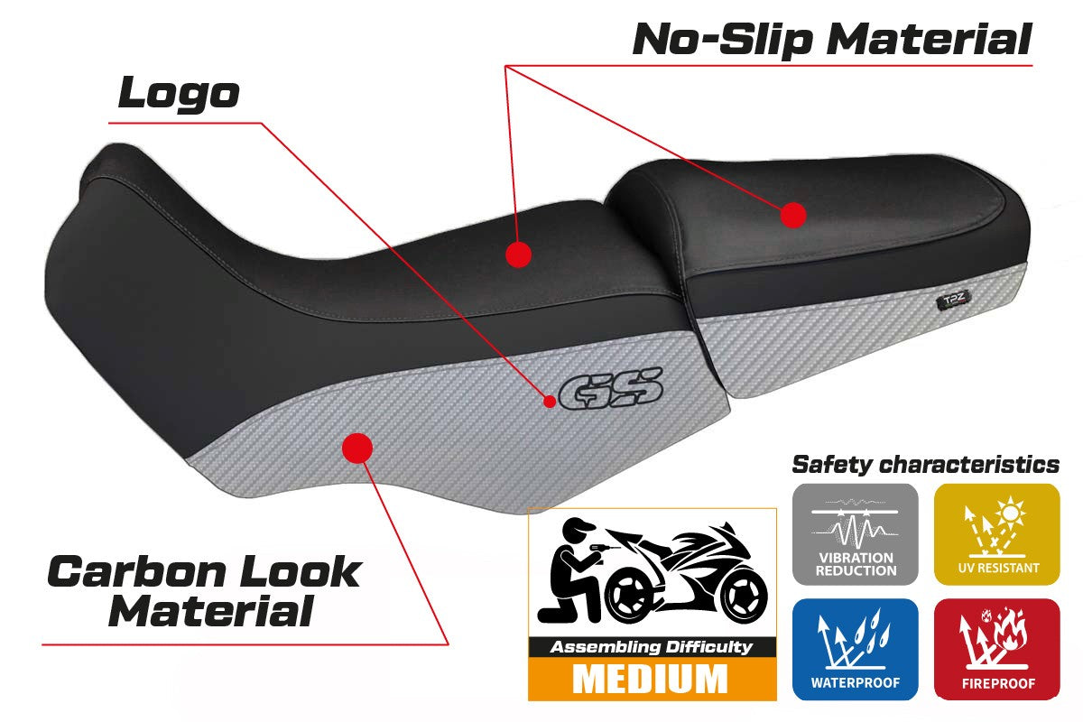 Yhteensopiva istuinpäällinen - BMW R 1100/1150 GS 1994-2003 - mod Livorno Carbon Color