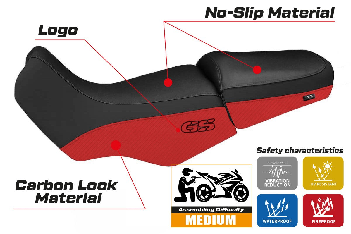 Yhteensopiva istuinpäällinen - BMW R 1100/1150 GS 1994-2003 - mod Livorno Carbon Color