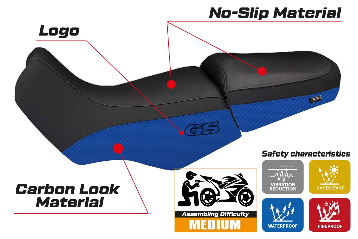 Yhteensopiva istuinpäällinen - BMW R 1100/1150 GS 1994-2003 - mod Livorno Carbon Color