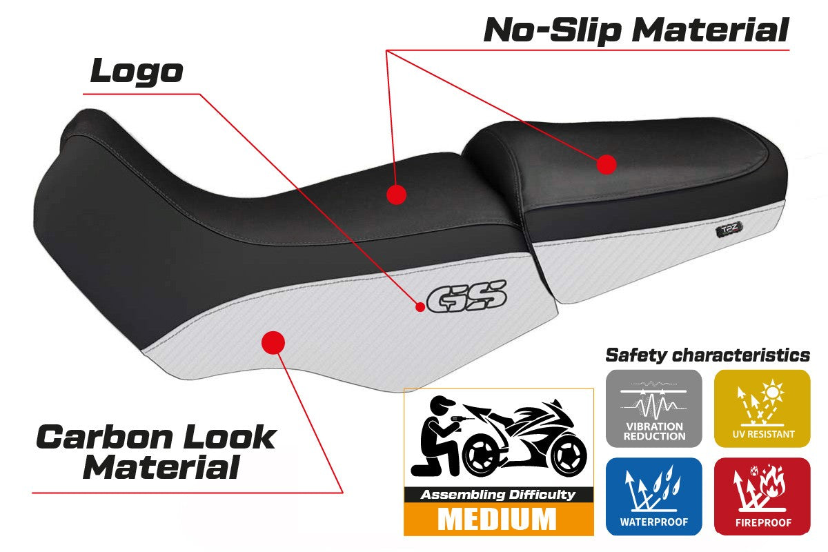 Yhteensopiva istuinpäällinen - BMW R 1100/1150 GS 1994-2003 - mod Livorno Carbon Color