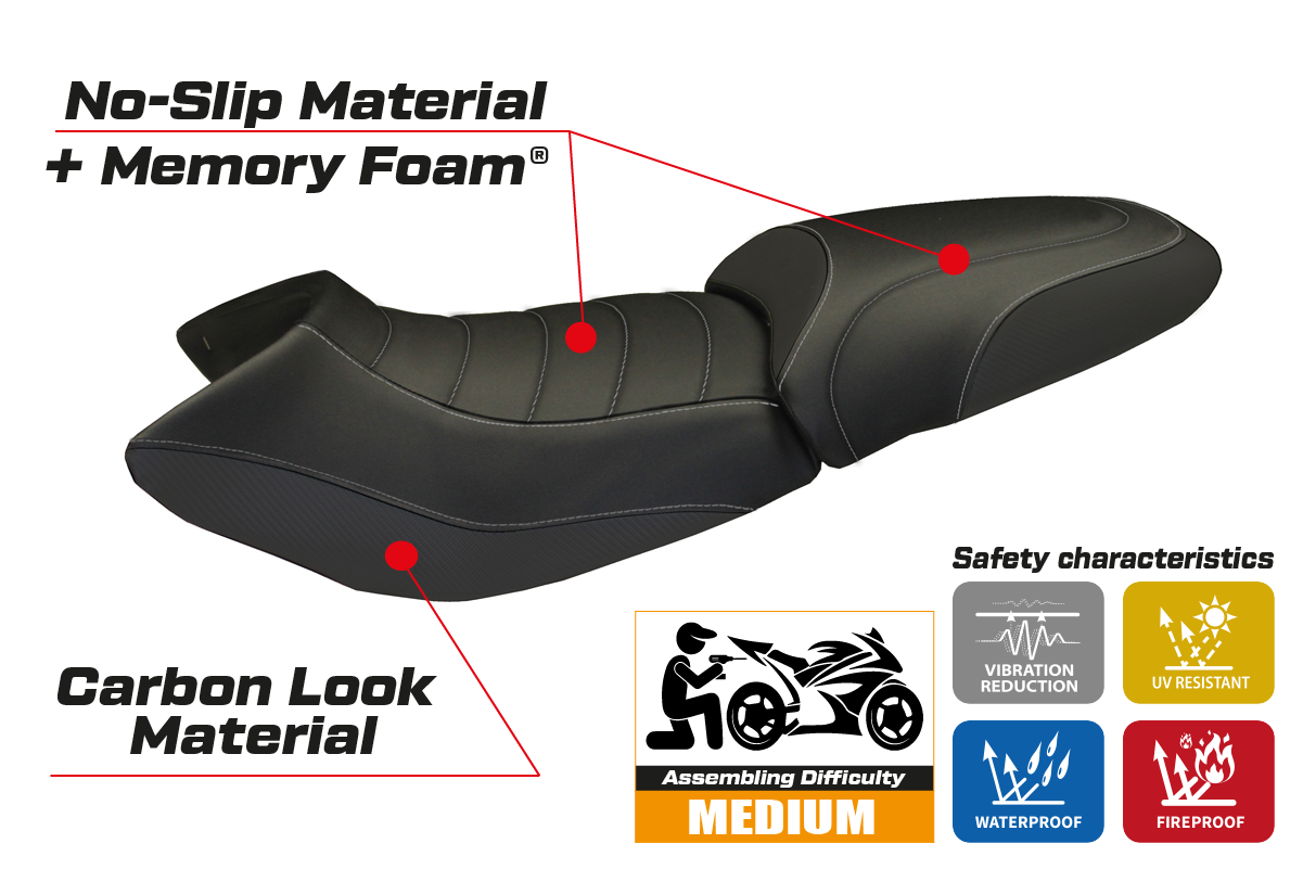 Yhteensopiva istuinpäällinen - BMW R 1150 R 2000 - 2007 - mod Massimo Carbon Color