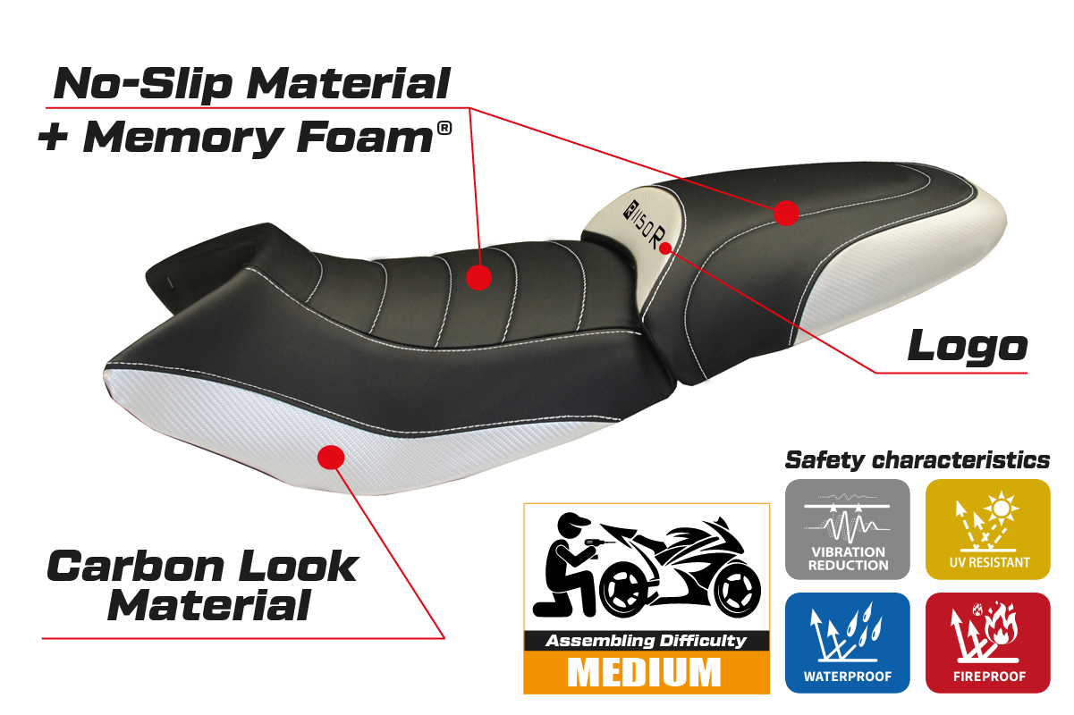 Yhteensopiva istuinpäällinen - BMW R 1150 R 2000 - 2007 - mod Massimo Carbon Color