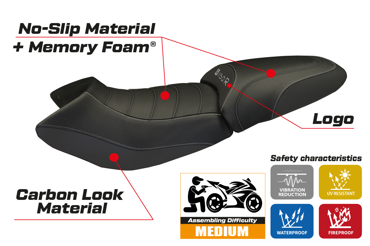 Yhteensopiva istuinpäällinen - BMW R 1150 R 2000 - 2007 - mod Massimo Carbon Color