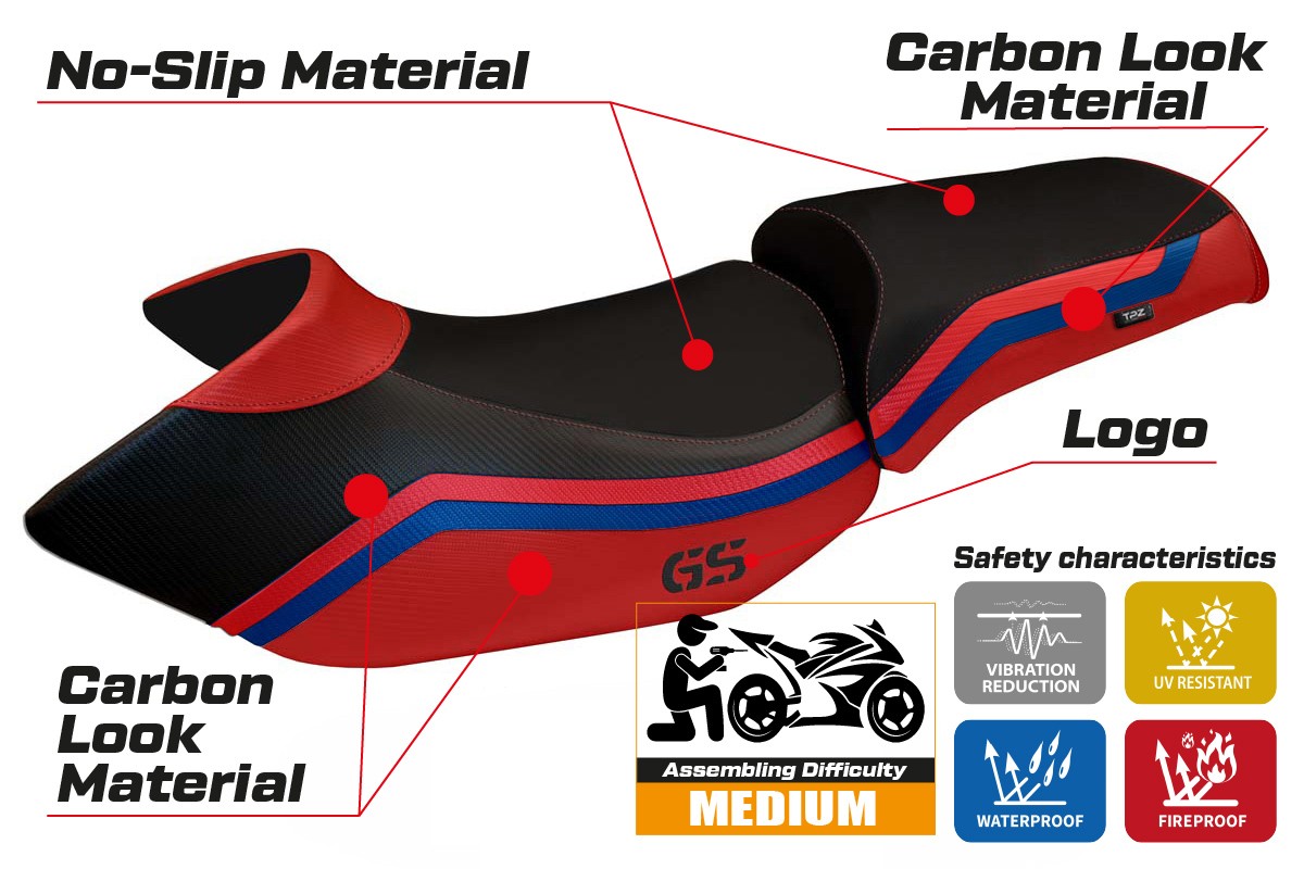 Yhteensopiva istuinpäällinen - BMW R 1200 GS 2005 - 2012 - mod Lione 1