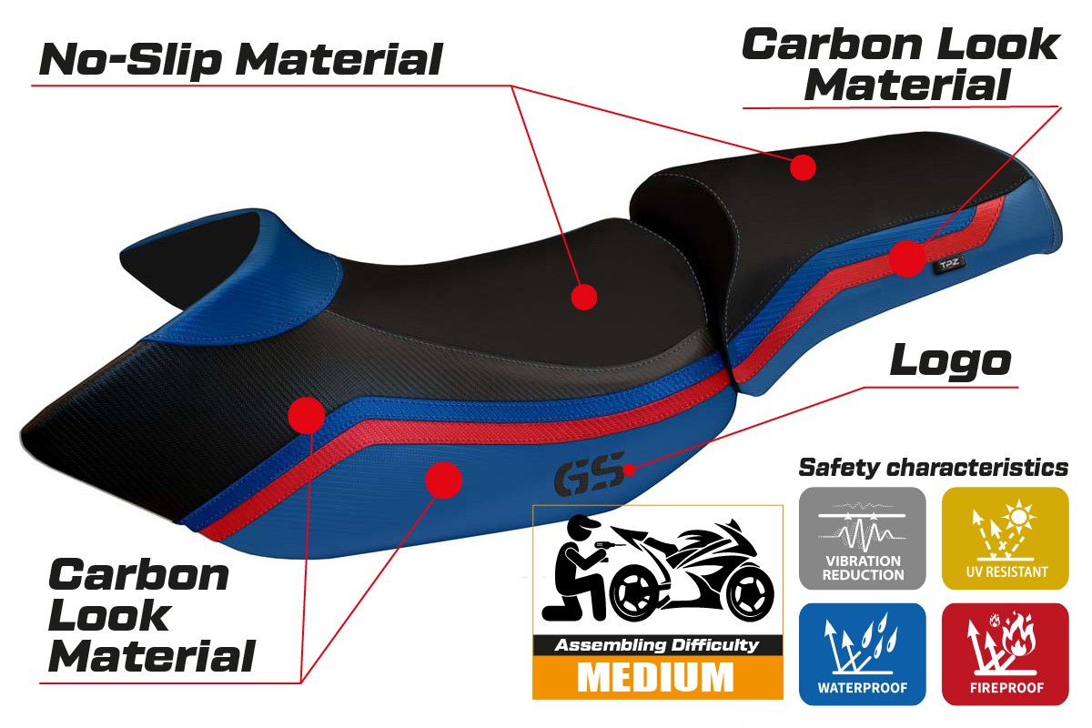 Yhteensopiva istuinpäällinen - BMW R 1200 GS 2005 - 2012 - mod Lione 1
