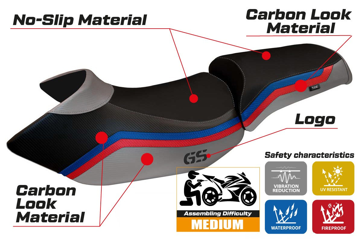 Yhteensopiva istuinpäällinen - BMW R 1200 GS 2005 - 2012 - mod Lione 1