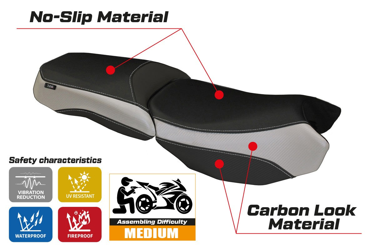 Yhteensopiva istuinpäällinen - BMW R 1200 GS Adventure 2013-2018 - mod Bologna Carbon Color